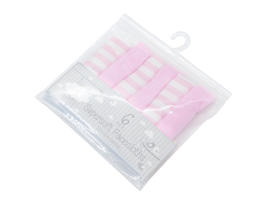 Supersoft Baby Facecloths - 12 Pack (Pink)