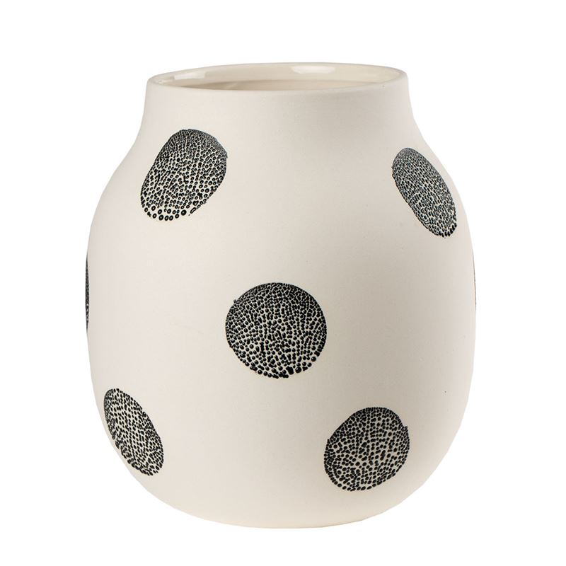 White and Black Pearl Vase - Medium