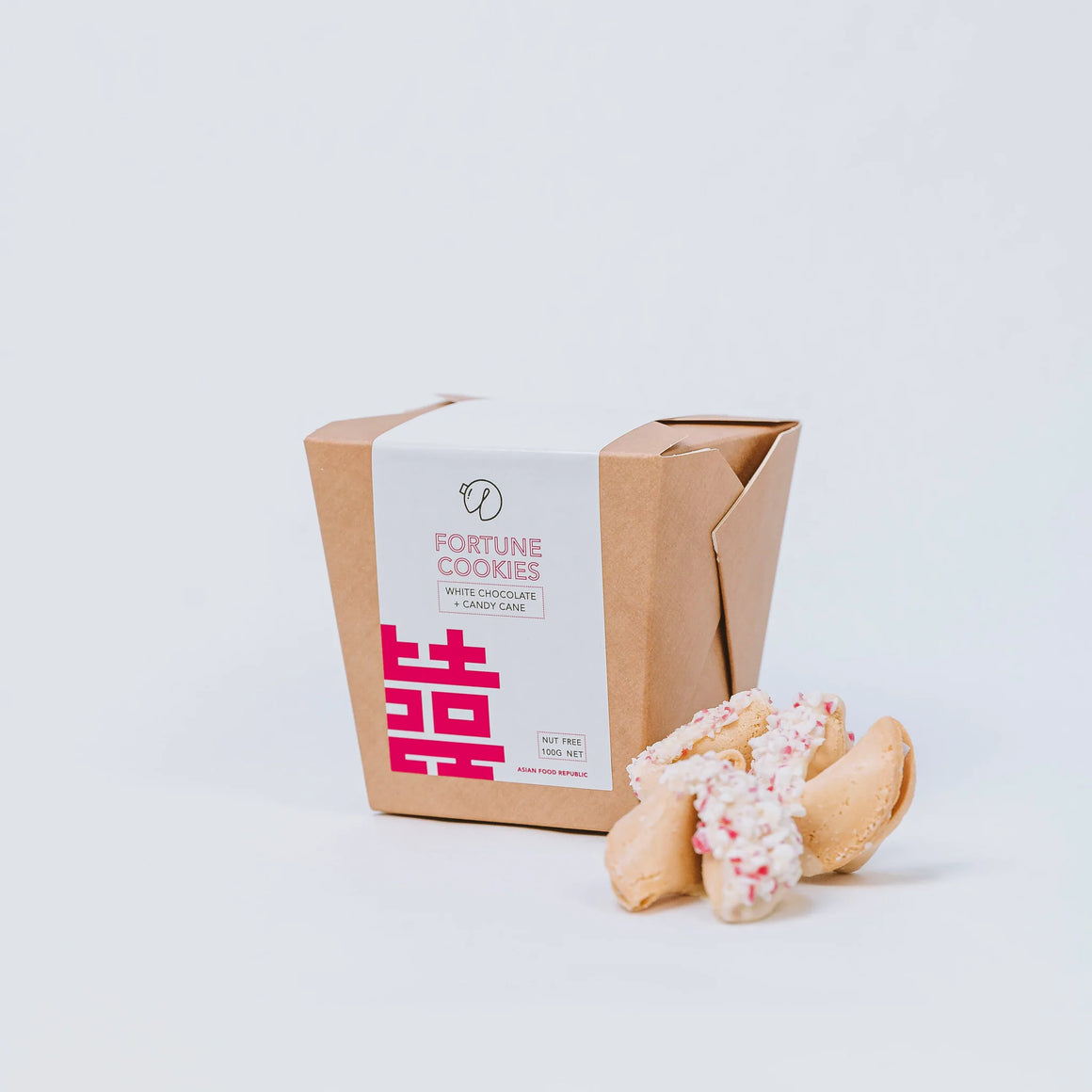 White Chocolate & Candy Cane Fortune Cookies Box