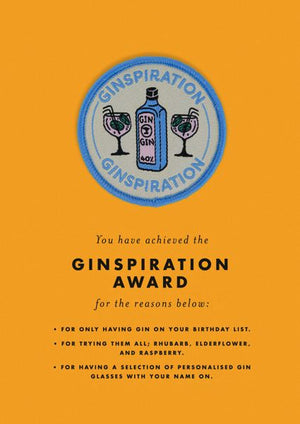Ginspiration Award Patch Card