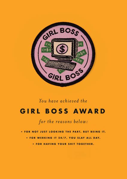 Girl Boss Patch Card
