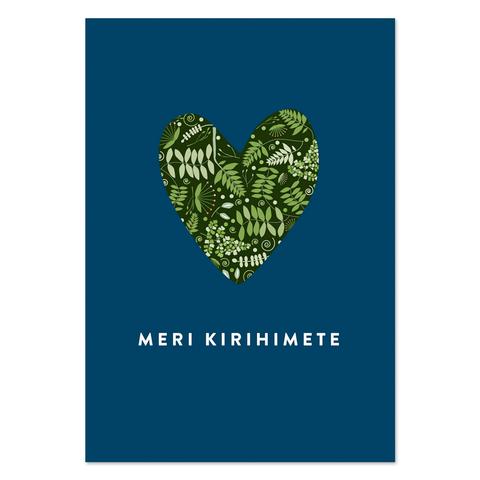 Meri Kirihimete Fern Heart Card