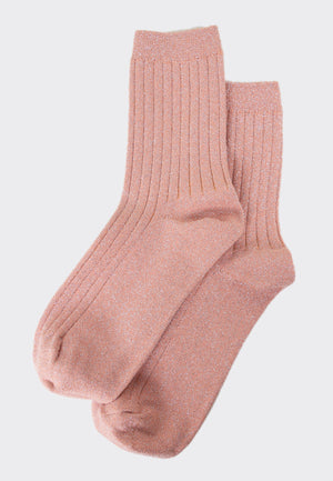 Her Socks (Coral Glitter)