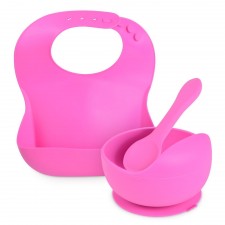 Silicone Baby Feeding Set (Three Pack) - Pink