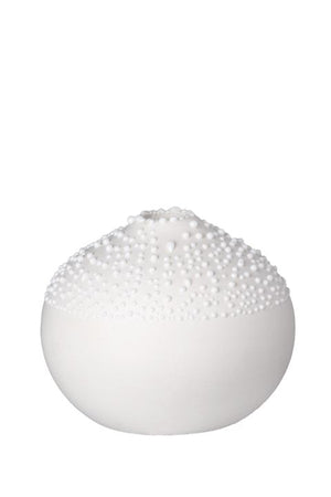 White Beaded Mini Vase