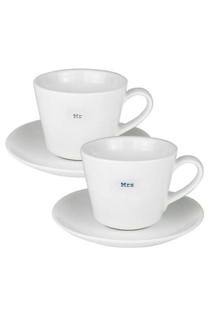 Mr Mrs Espresso Cup & Saucer Set