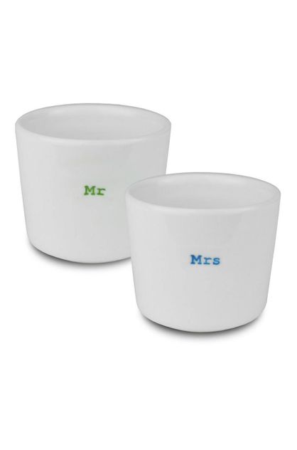 Mr Mrs Egg Cup Set of 2